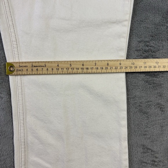 We The Free People Jeans Womens 30 Laurel Canyon Flare Ivory High Rise (Mended) - Picture 15 of 16